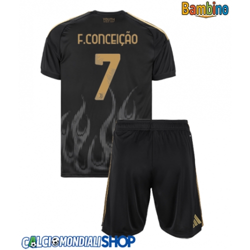 Maglie da calcio Juventus Francisco Conceicao #7 Terza Maglia Bambino 2026-27 Manica Corta + Pantaloni corti)